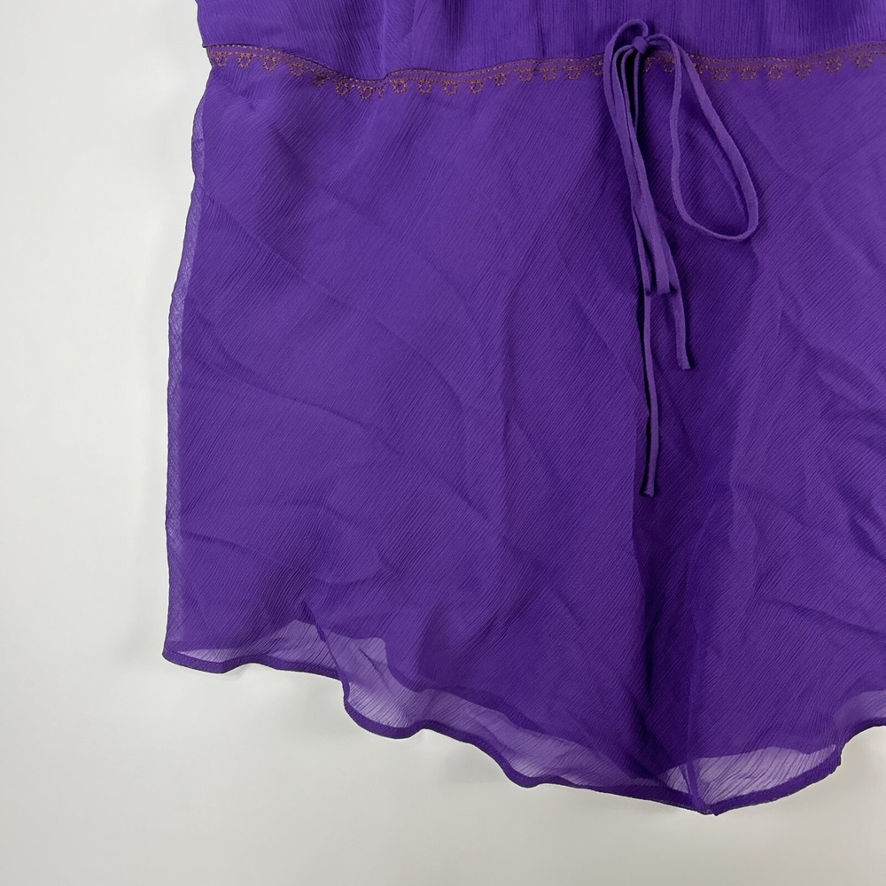 Vintage Mix It Womens Babydoll Tank Top Size 1X Purple Sequins Chiffon Gypsy - Picture 2 of 15